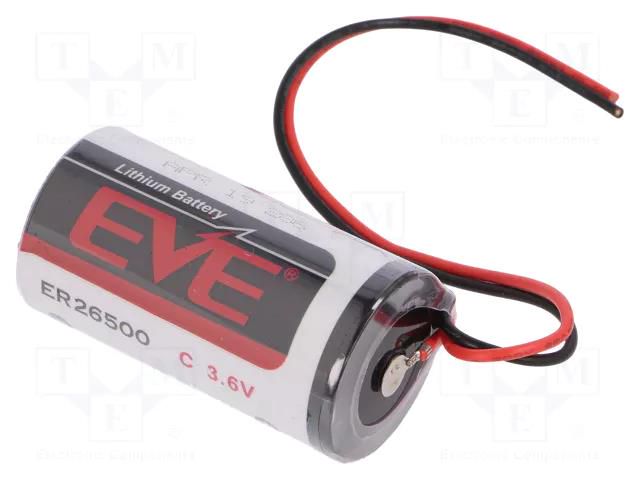 Battery: lithium; C; 3.6V; 8500mAh; non-rechargeable; cables; 150mm EVE BATTERY EVE-ER26500/PR
