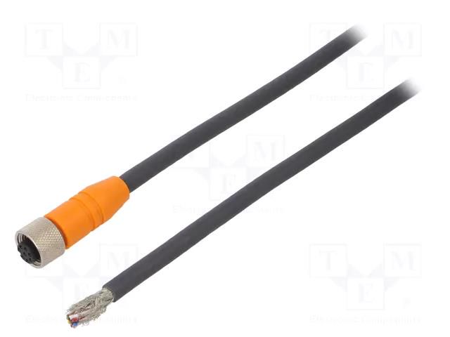 Cable: for sensors/automation; M12; PIN: 8; straight; 2m; plug; 4A OMRON Y92EM12PURSH8S2ML