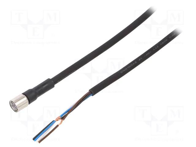 Cable: for sensors/automation; M8; PIN: 4; straight; Len: 10m; plug OMRON XS3FM8PUR4S10M