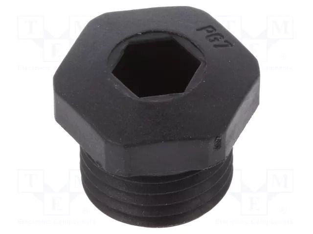 Stopper; PG7; IP68; polyamide; black; V-NE-SD PG; Thread: PG HUMMEL HUMMEL-1256070111