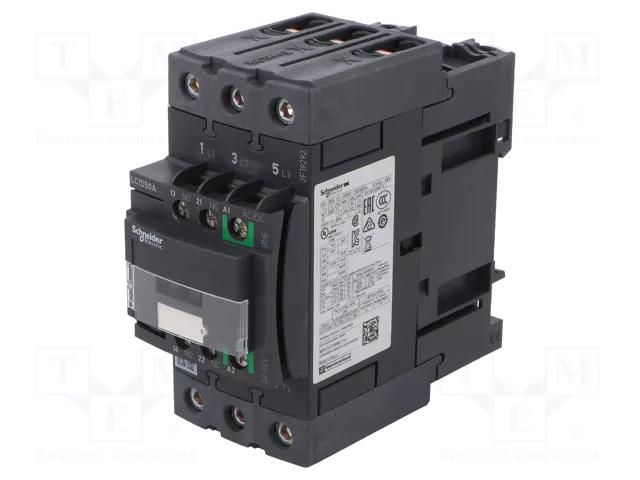 Contactor: 3-pole; NO x3; Auxiliary contacts: NO + NC; 50A; W: 55mm SCHNEIDER ELECTRIC LC1D50ABNE