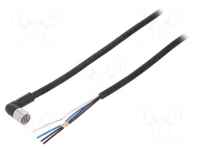 Cable: for sensors/automation; M8; PIN: 4; angled; Len: 2m; plug; 1A OMRON XS3FM8PUR4A2M