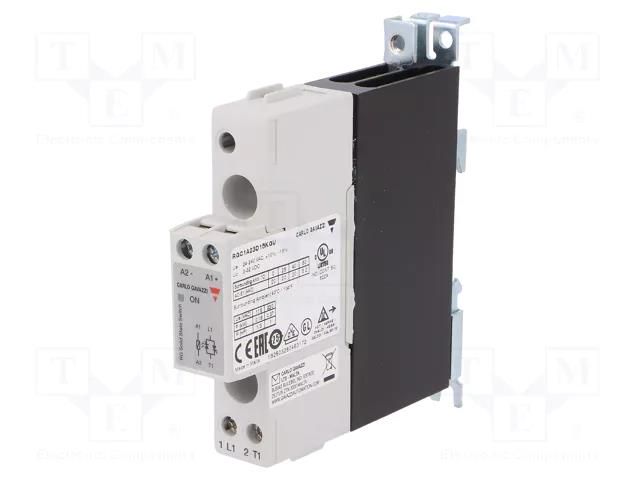 Relay: solid state; Ucntrl: 3÷32VDC; 20A; 24÷240VAC; RGC1; 1-phase CARLO GAVAZZI RGC1A23D15KGU