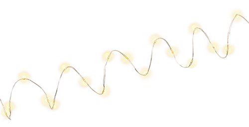 Silver Wire Light Chain with 20 LEDs, incl. Timer - atmospheric lighting decoration for indoor use 66736