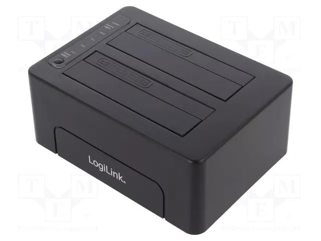 Docking station; USB 2.0,USB 3.0; Poles number: 2; black LOGILINK QP0028