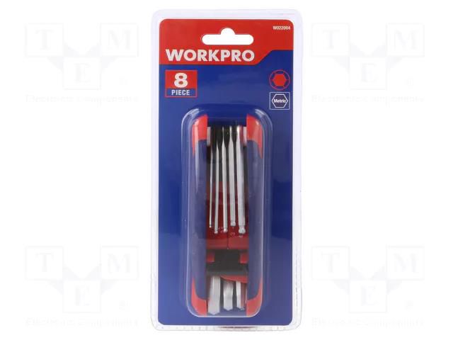 Wrenches set; hex key; Chrom-vanadium steel Workpro WP-W022004WE