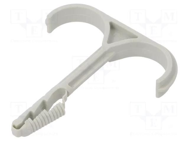 Holder; Cable P-clips,for braids,protective tubes; light grey OBO BETTERMANN OBO-2197863
