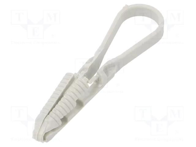 Cable strap clip; ØBundle : 3÷13mm; W: 4mm; polyamide; light grey OBO BETTERMANN OBO-2148803