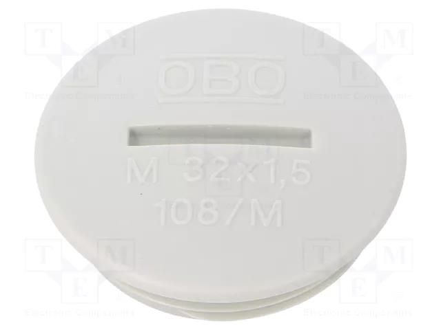 Stopper; M32; 1.5; polystyrene; light grey; 8mm OBO BETTERMANN OBO-2033021