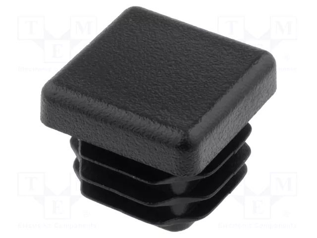 Stopper; for profiles; Body: black; H: 16.5mm; LDPE; L: 20mm FIX&FASTEN FIX-ST-20X20BK