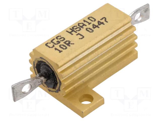 Resistor: wire-wound; with heatsink; screw; 10Ω; 16W; ±5%; 50ppm/°C TE Connectivity AX10WR-10R