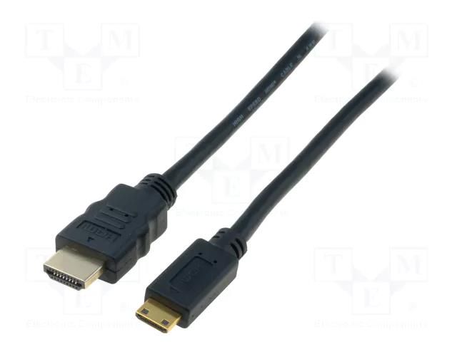 Cable; HDMI plug,mini HDMI plug; 2m; black; HDMI 1.3 DIGITUS AK-330106-020-S