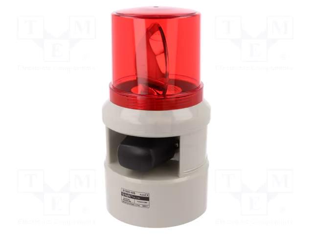 Signaller: lighting-sound; 24VDC; siren,rotating light; red; IP54 QLIGHT S100D-WS-24-R