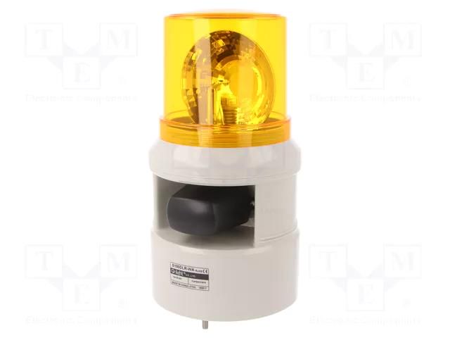 Signaller: lighting-sound; 24VDC; siren,rotating light; LED; IP54 QLIGHT S100DLR-WA-24-A