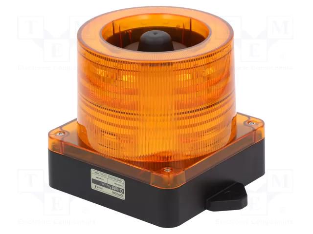 Signaller: lighting-sound; 10÷30VDC; LED; amber; IP66; Ø168x163mm QLIGHT QWCD50-12/24-A