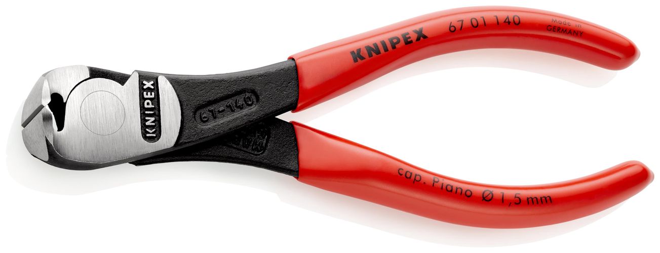 KNIPEX 67 01 140 High Leverage End Cutting Nipper plastic coated black atramentized 140 mm 67 01 140 4003773043690