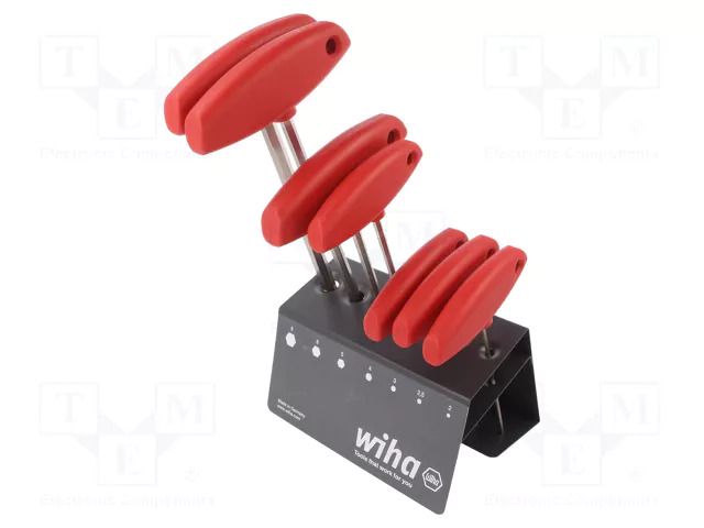 Wrench-set; hex key; Chrom-vanadium steel; Kind of handle: T WIHA WIHA.00953
