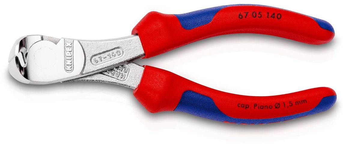 KNIPEX 67 05 140 High Leverage End Cutting Nipper with multicomponent handles chrome-plated 140 mm 67 05 140 4003773017929