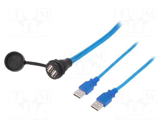 Adapter cable; USB 2.0,with protective cap; 1.5m; 1310; IP67 ENCITECH 1310-1028-03