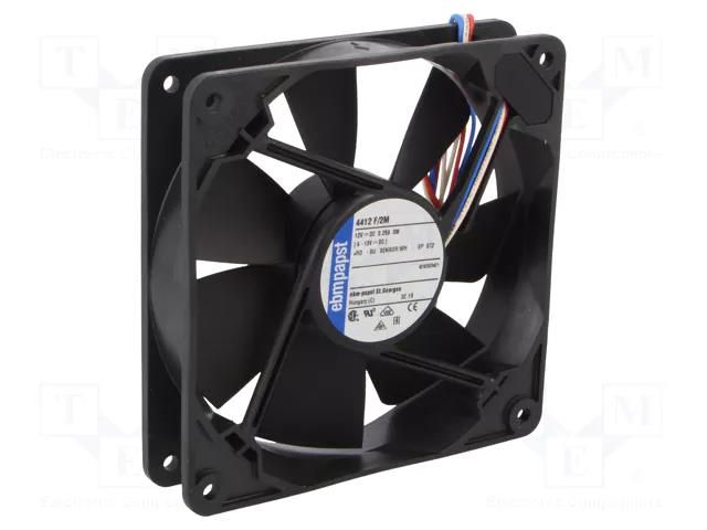 Fan: DC; axial; 12VDC; 119x119x25mm; 168m3/h; 43dBA; ball; 2900rpm EBM-PAPST 4412F/2M