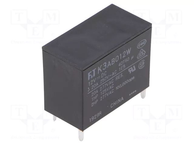Relay: electromagnetic; SPST-NO; Ucoil: 12VDC; 25A; max.250VAC FCL Components FTR-K3AB012W