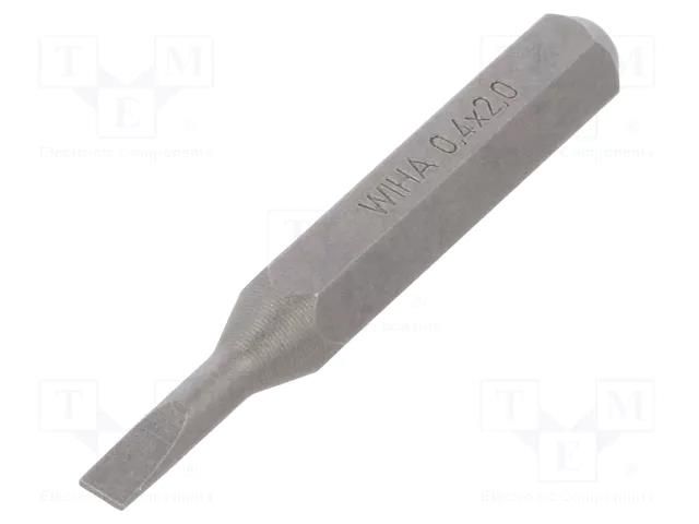 Screwdriver bit; slot; 2,0x0,4mm; Overall len: 28mm; MICRO WIHA WIHA.40604