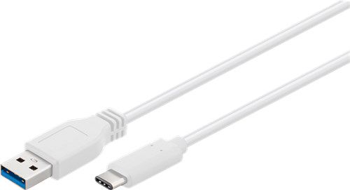 USB-C™ to USB A 3.0 Cable, White, 1 m - USB 3.0 male (type A) > USB-C™ male 67188