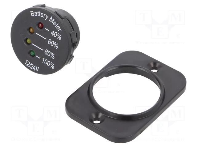 Voltmeter; on panel,screw; LED; Colour: amber,red,green,yellow SCI A25-4PS-BB3