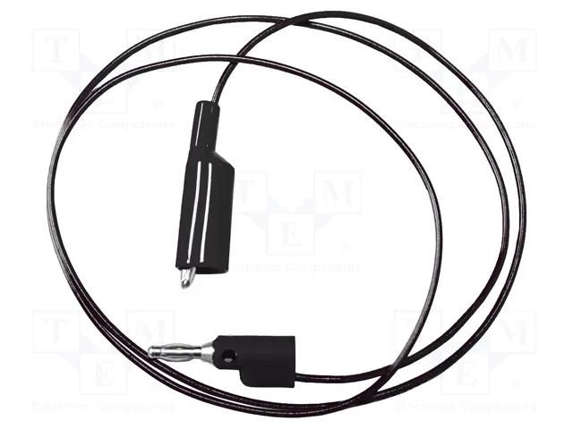 Test lead; 5A; banana plug 4mm,aligator clip; Urated: 300V; black MUELLER ELECTRIC BU-2030-A-36-0