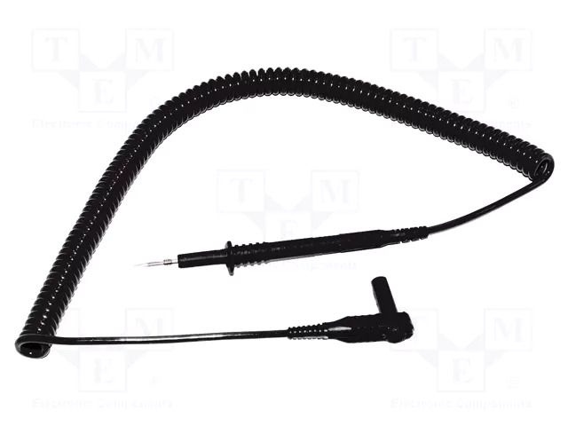Test lead; 20A; probe tip x2,angular banana plug 4mm x2; black MUELLER ELECTRIC BU-4062-C-24-0