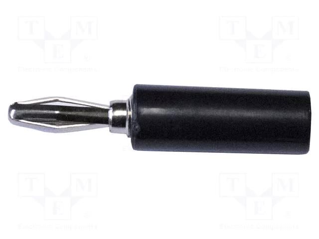 Connector: 4mm banana; plug; 15A; 1kVAC; black; non-insulated MUELLER ELECTRIC BU-00243-0