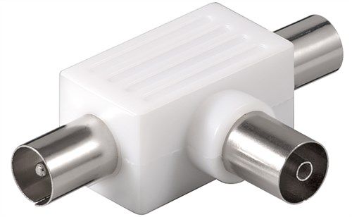 Coaxial T Adapter: Double Coaxial Plug > Coaxial Socket - plastic adapter plug 67219