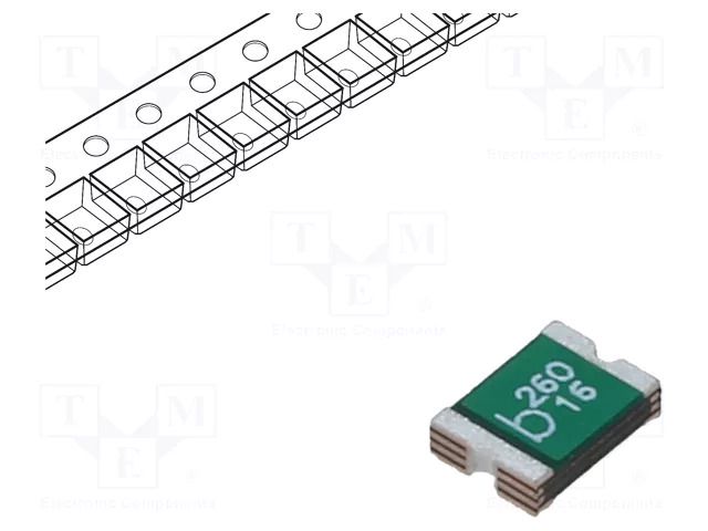 Fuse: PTC polymer; 2.6A; Imax: 100A; SMD; 0ZCG; 1812 BEL FUSE 0ZCG0260BF2B