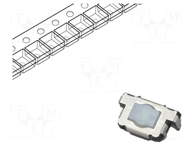 Microswitch TACT; SPST; Pos: 2; 0.02A/12VDC; SMT; 6x3.5x3.5mm PANASONIC EVQP44B3M