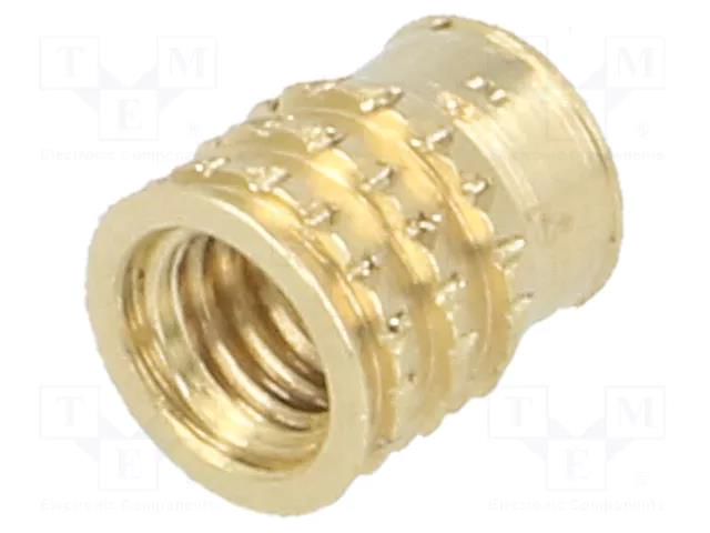 Threaded insert; brass; M3; BN 37885; L: 5.2mm; for plastic TAPPEX KVT-001M3