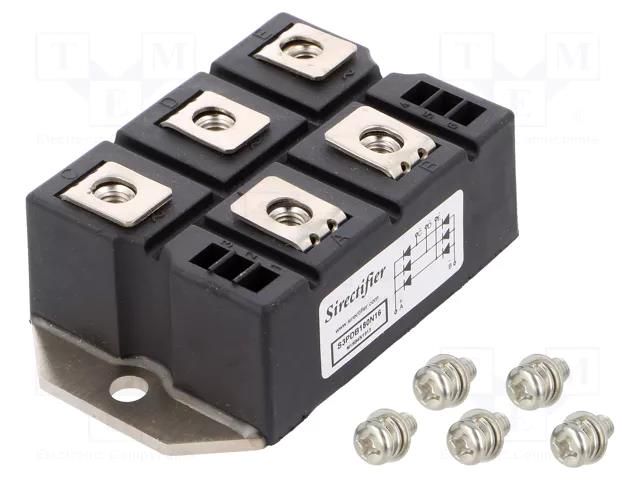 Bridge rectifier: three-phase; Urmax: 1.6kV; If: 180A; Ifsm: 1.8kA SIRECTIFIER S3PDB180N16-SIR