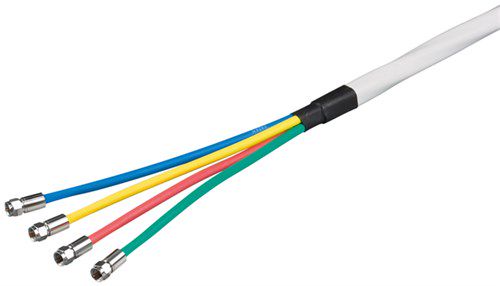 80 dB Quattro Coaxial Antenna Cable Set, Double Shielded, CCS, 10 m - double shielded CCS cable for the Quattro LNB connection incl. 4x F plugs 67330