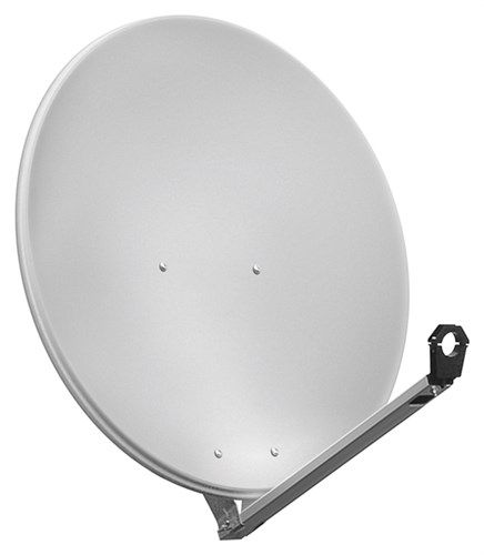 80 cm Aluminium Satellite Dish, light gray - for single/multiple participants with particularly stable feed arm that defies every storm 67334