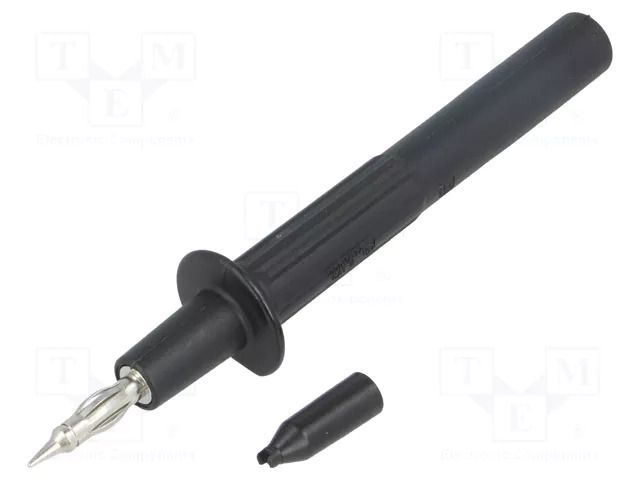 Measuring tip; 32A; black; Tip diameter: 4mm; Socket size: 4mm STÄUBLI PP-115/4-21
