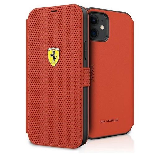 Ferrari FESPEFLBKP12SRE iPhone 12 mini 5.4&quot; red/red book On Track Perforated, Ferrari 3700740492574 3700740492574