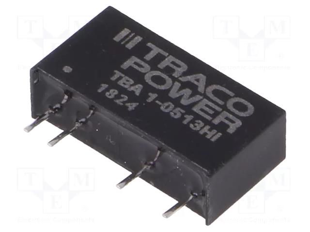 Converter: DC/DC; 1W; Uin: 4.5÷5.5VDC; Uout: 15VDC; Iout: 66mA; SIP7 TRACO POWER TBA1-0513HI