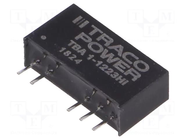 Converter: DC/DC; 1W; Uin: 10.8÷13.2VDC; Uout: 15VDC; Uout2: -15VDC TRACO POWER TBA1-1223HI