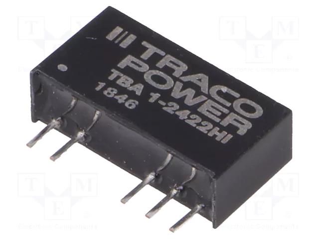 Converter: DC/DC; 1W; Uin: 21.6÷26.4VDC; Uout: 12VDC; Uout2: -12VDC TRACO POWER TBA1-2422HI