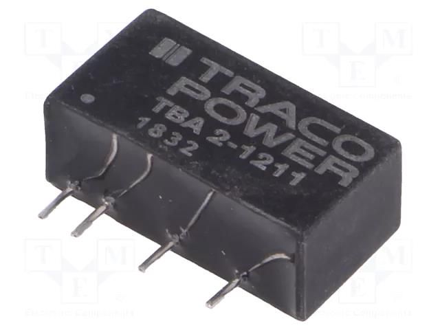 Converter: DC/DC; 2W; Uin: 10.8÷13.2VDC; Uout: 5VDC; Iout: 400mA TRACO POWER TBA2-1211