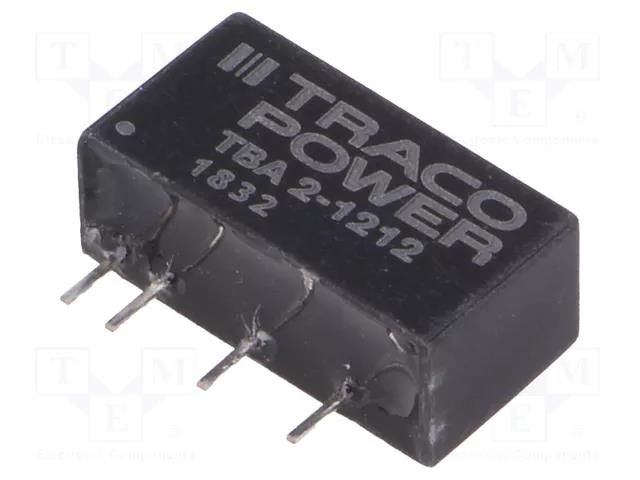 Converter: DC/DC; 2W; Uin: 10.8÷13.2VDC; Uout: 12VDC; Iout: 165mA TRACO POWER TBA2-1212