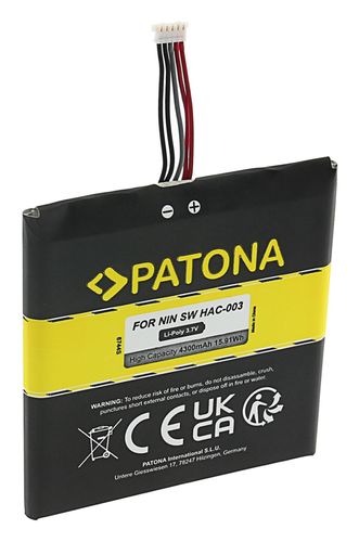 PATONA Battery f. Nintendo Switch Console HAC-003 P/NHAC-003 HAC-A-BPHAT-C0 HAC-S-JP, PATONA 6744 4055655234030