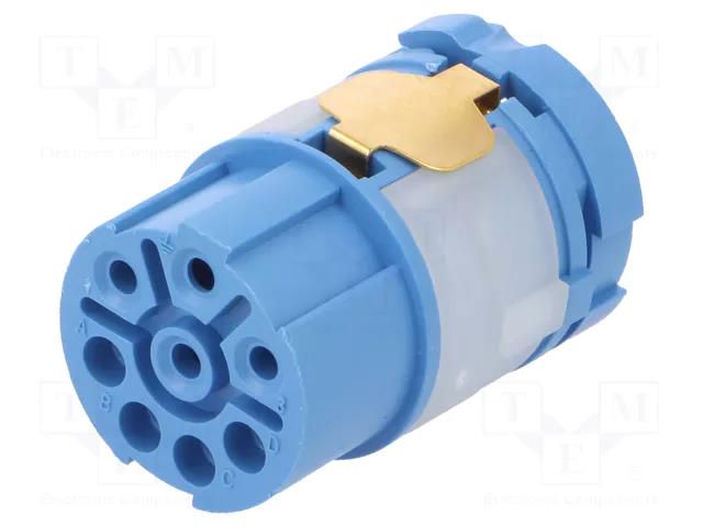 Connector: M23; contact insert; PIN: 8(4+4); female; for cable HUMMEL 7.084.943.102