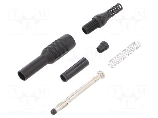Connector: 4mm banana; plug; 10A; 1kVAC; black; nickel plated CLIFF FCR6381B