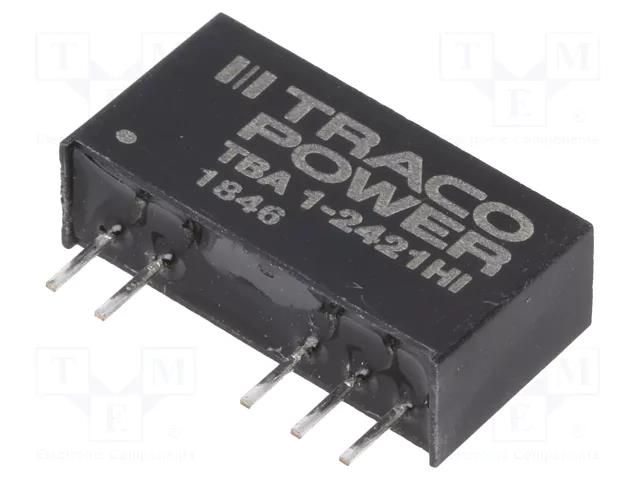 Converter: DC/DC; 1W; Uin: 21.6÷26.4VDC; Uout: 5VDC; Uout2: -5VDC TRACO POWER TBA1-2421HI