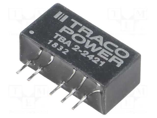 Converter: DC/DC; 2W; Uin: 21.6÷26.4VDC; Uout: 5VDC; Uout2: -5VDC TRACO POWER TBA2-2421